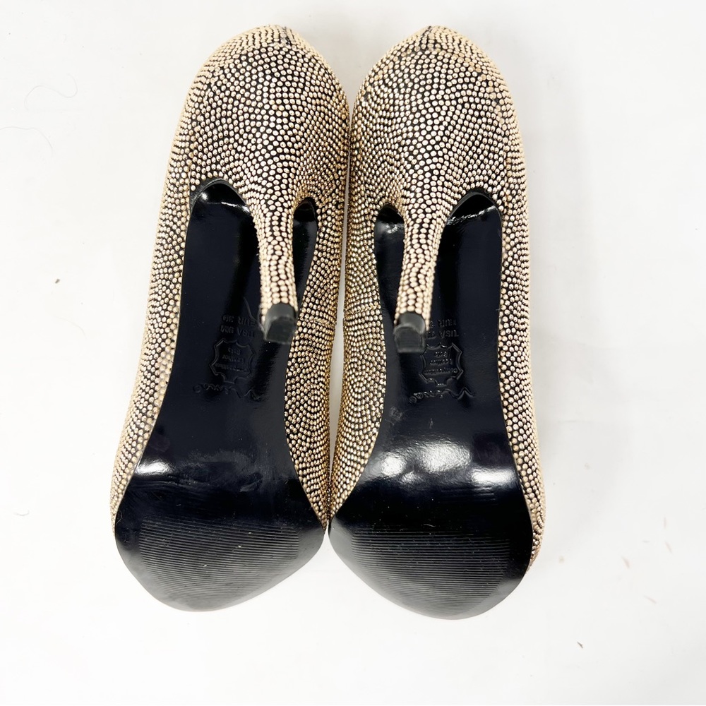 Nina Gold Metallic beaded stiletto heels 9M - Picture 8 of 10